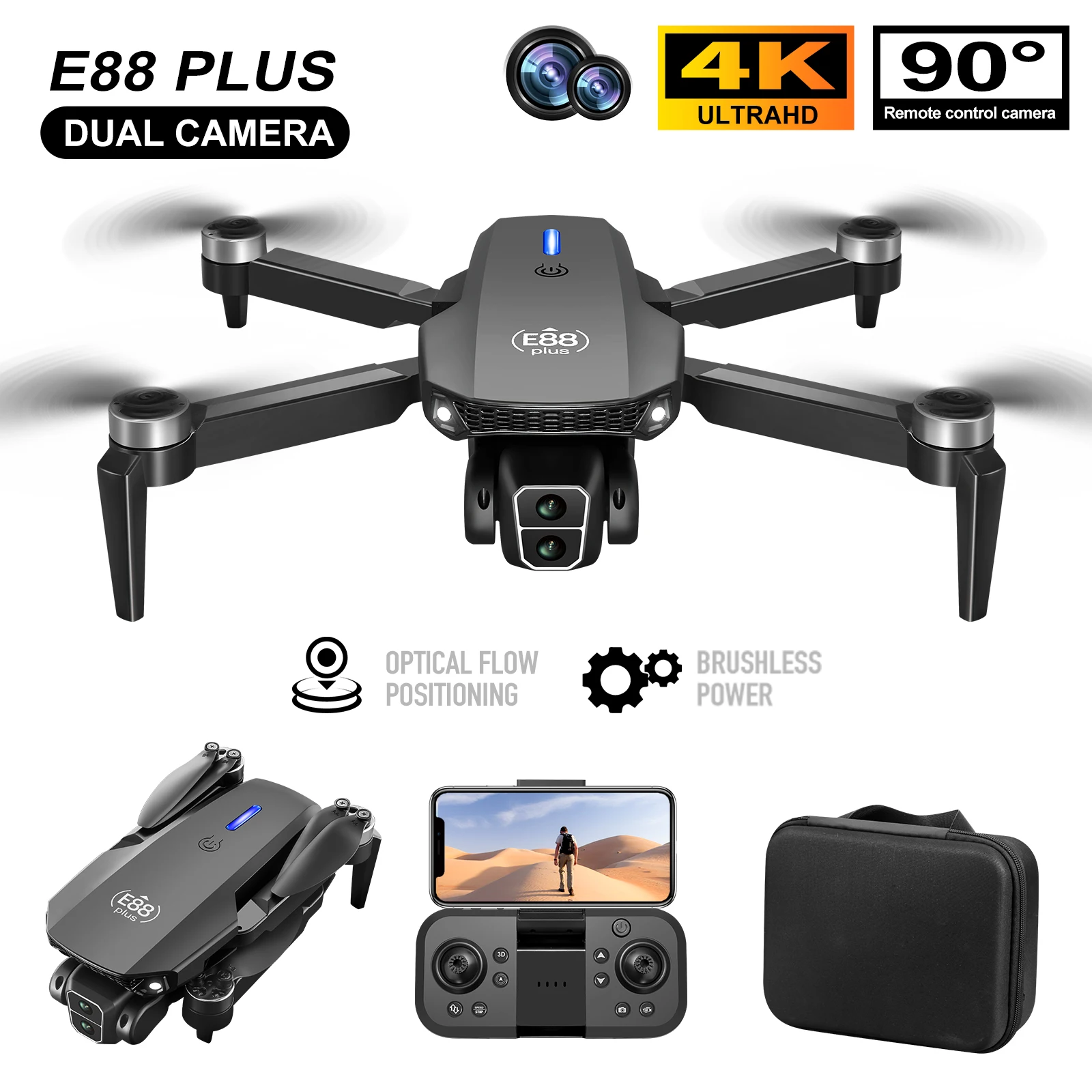 Yeni E88 Plus Quadcopter Drone - Drone Battery Case incelemesi ve fiyatı