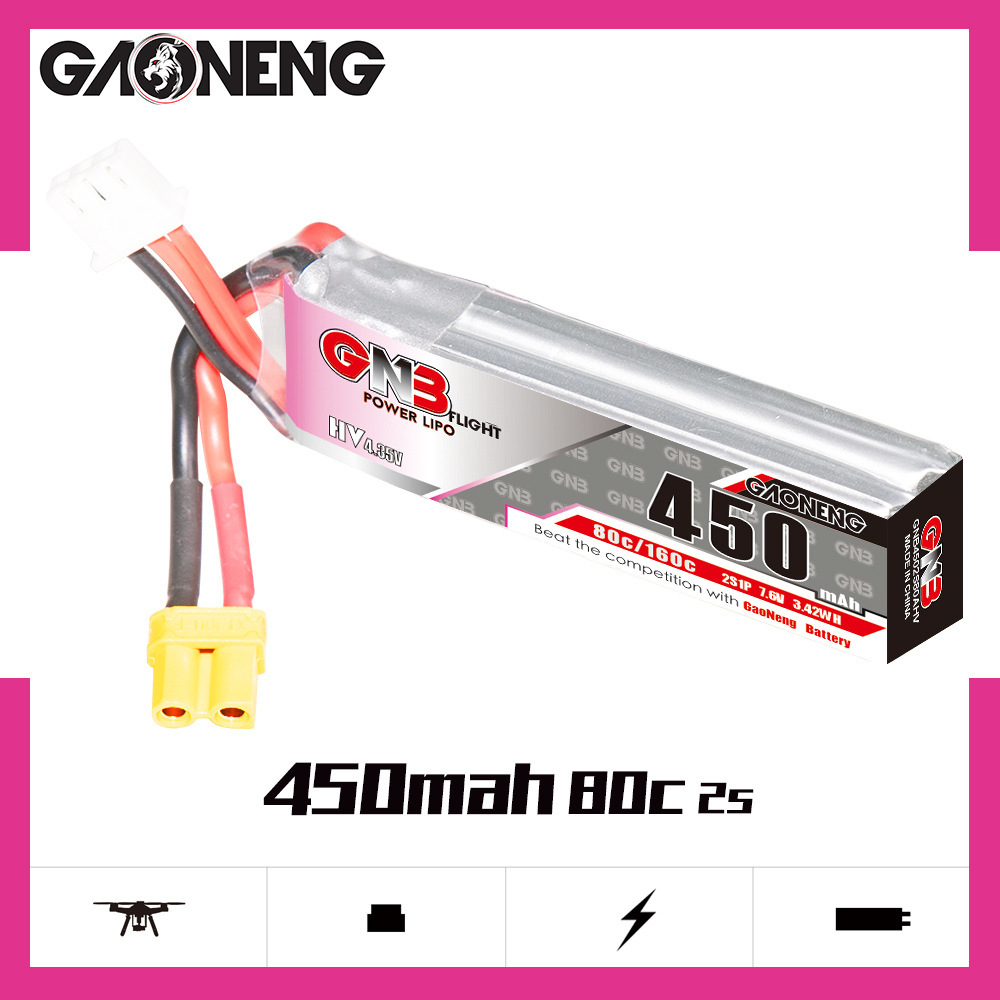 GNB LiPo Pil HV 2S 7.6V 450mAh - Drone Battery Plate incelemesi ve fiyatı